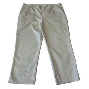 Chico's Womens Cropped Pants Sz L 16/18 Tan Stretch Side Zip NWOT